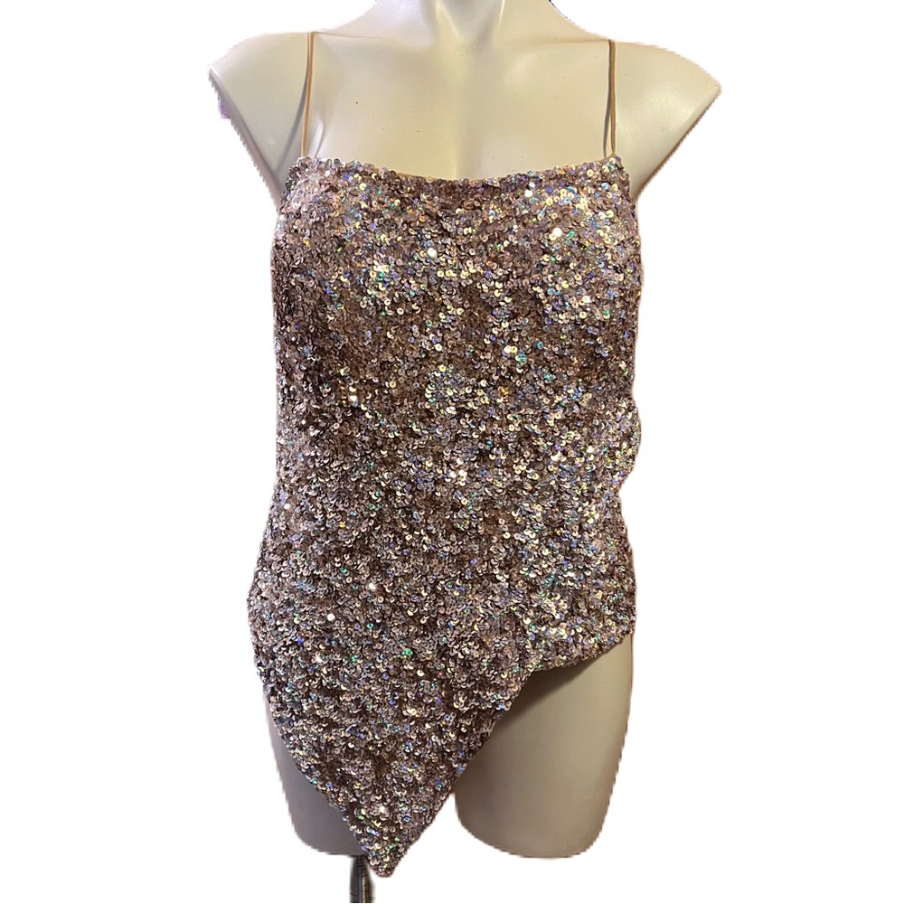 Sean collection silk gold sequins camisole